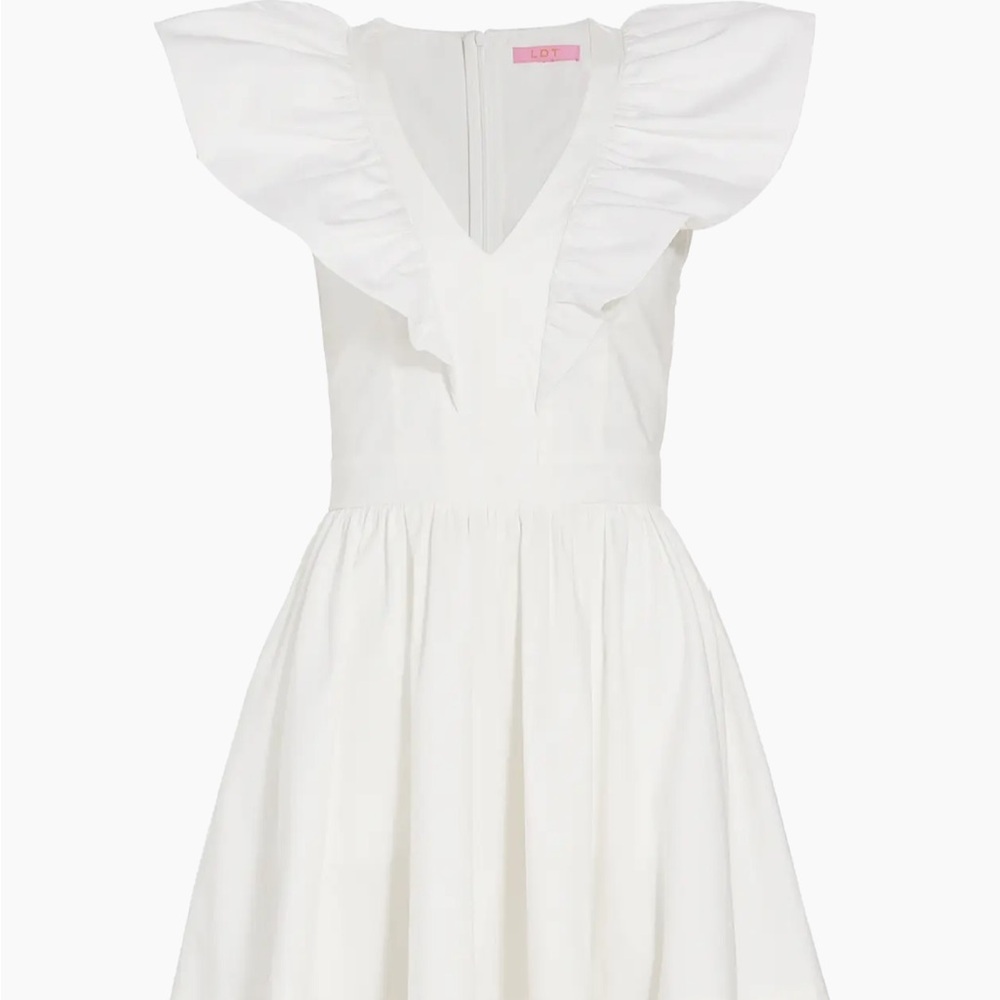 LDT Evelyn Ruffle Cotton-Blend Minidress